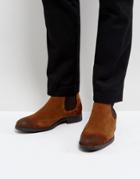 Selected Homme Oliver Suede Chelsea Boots In Tan - Tan