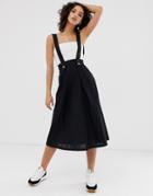 Asos Design Full Skirted Jumper Dress Midi Skirt - Black