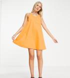 Collusion Denim Swing Dress In Orange