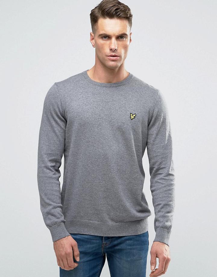 Lyle & Scott Crew Sweater Cotton Merino In Gray - Gray