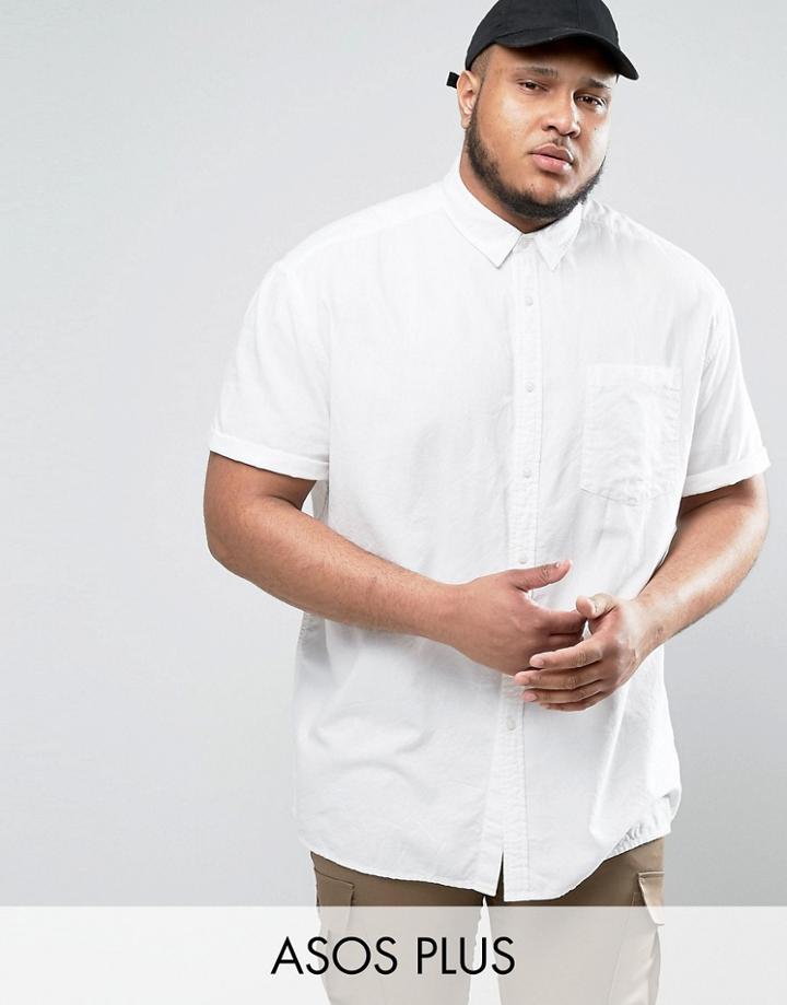 Asos Plus Oversized Oxford Shirt In White - White