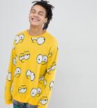The Simpsons X Asos Design Bart Knitted Sweater - Yellow