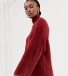 New Look Sweater With Wide Sleeves In Burgundy