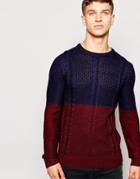 Another Influence Half Block Sweater - Navy