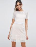 Asos Mesh & Lace T-shirt Mini Dress - Multi