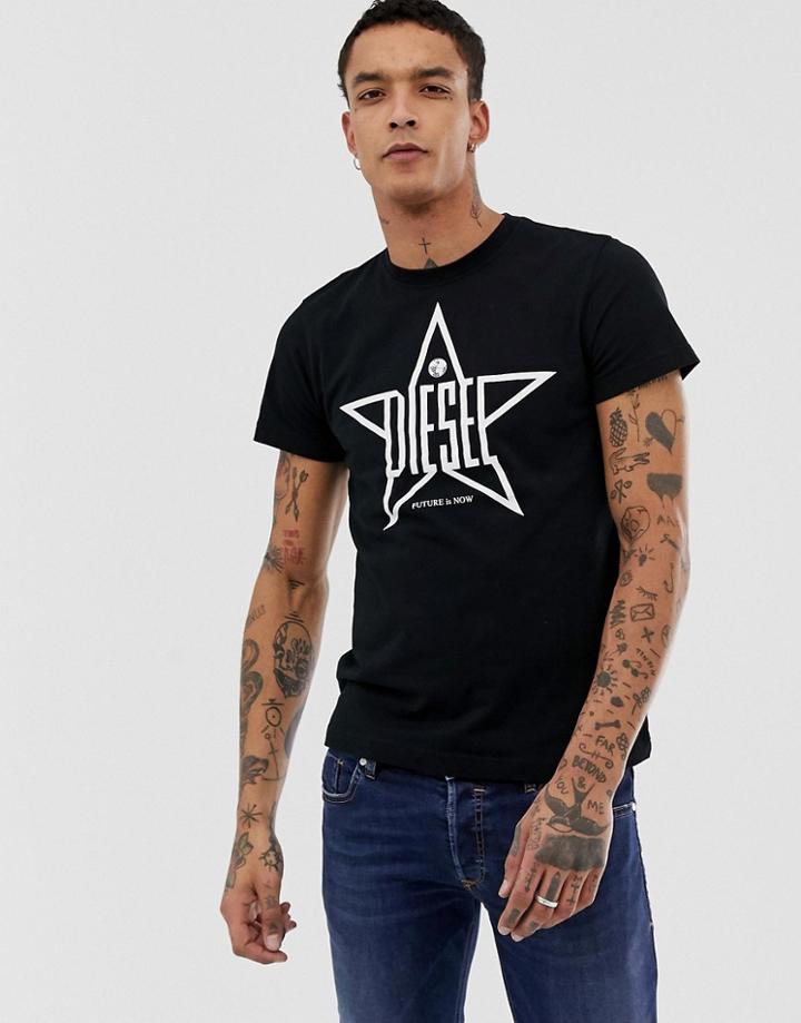 Diesel T-diego-yh T-shirt In Black - Black