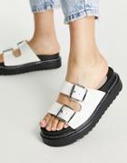 Na-kd Double Buckle Flatform Sandals In White