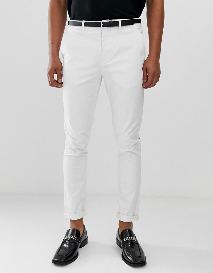 Asos Design Skinny Chinos In White - White