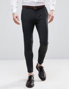 Asos Extreme Super Skinny Cropped Smart Pants In Charcoal - Gray