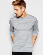 Asos Crew Neck Sweater In Cotton - Navy White Twist Str