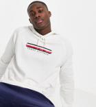 Tommy Hilfiger Exclusive To Asos Lounge Hoodie With Chest Flag Logo In Cream-white