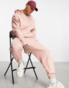 Asos Design Organic Oversized Heavyweight Sweatpants In Pink - Part Of A Set