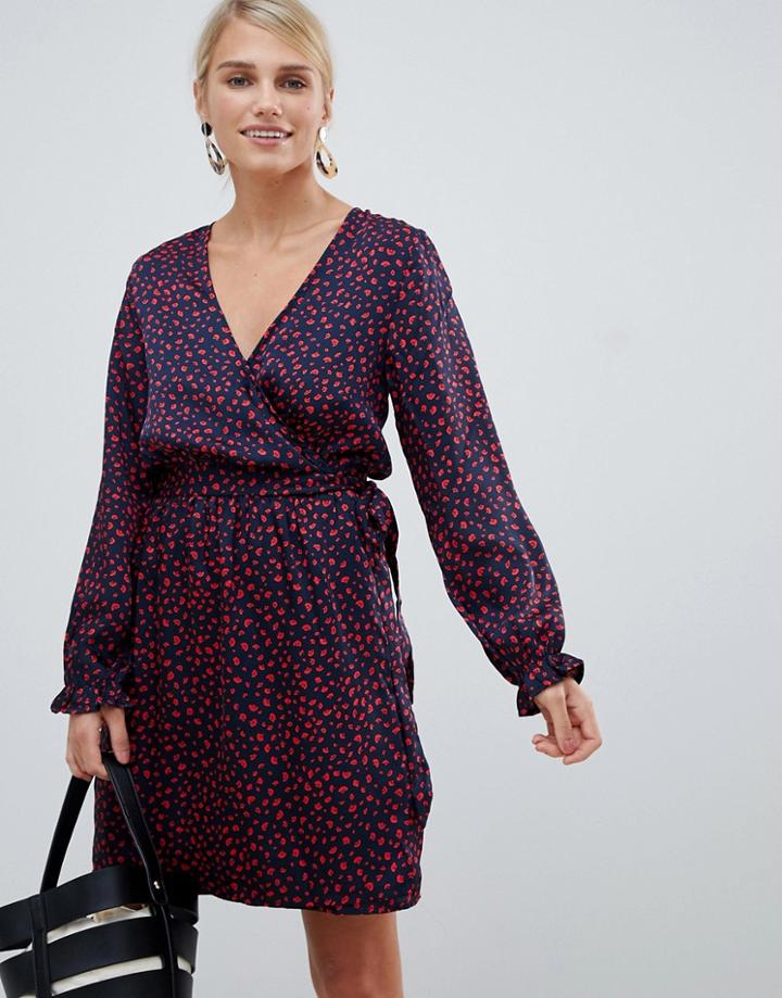 Vila Floral Jersey Wrap Dress - Multi