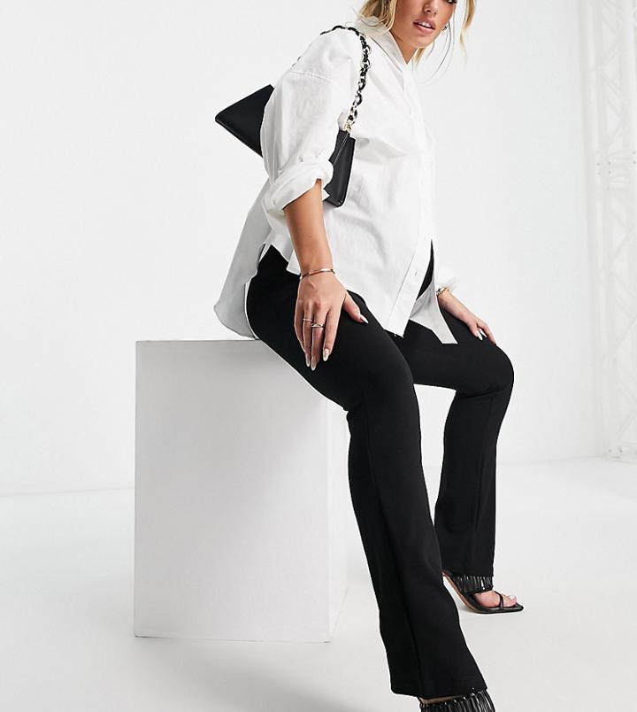 Asos Design Maternity Over The Bump Jersey Slim Suit Pants In Black