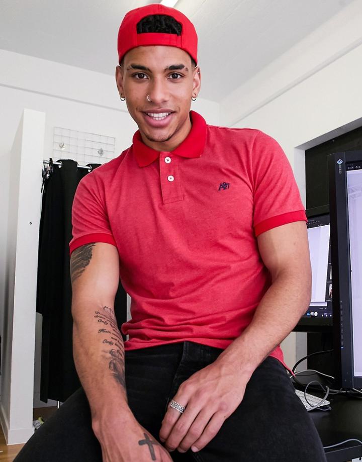 Aeropostale Jersey Polo Shirt-red