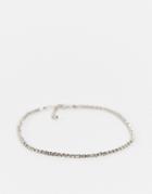Asos Design Box Chain Anklet In Shiny Silver Tone