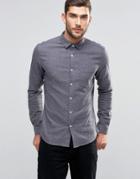 Asos Skinny Shirt In Gray Marl With Long Sleeves - Gray