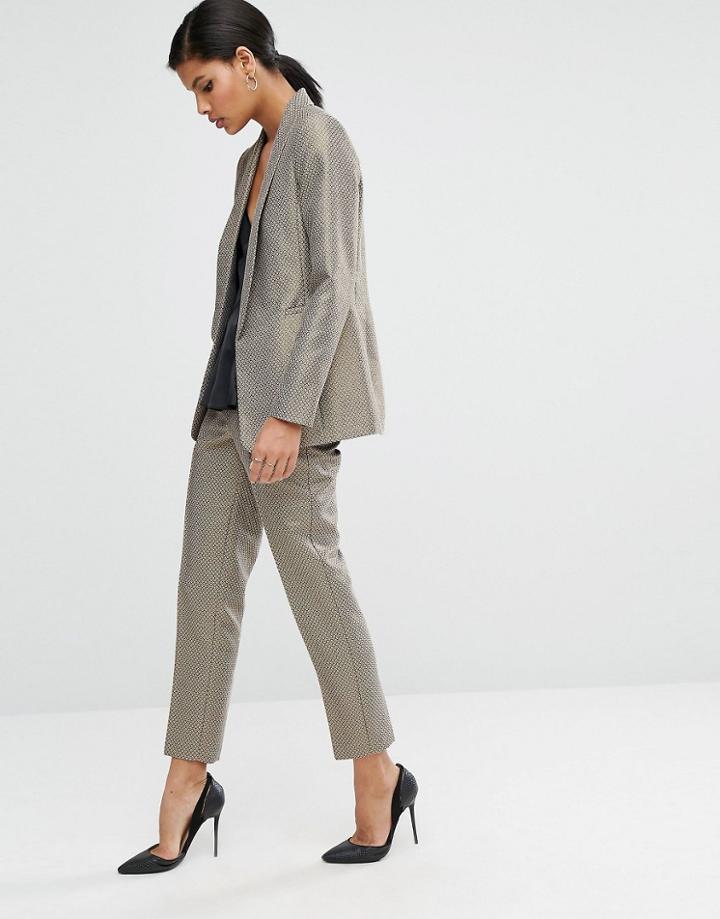 Asos Metallic Slim Leg High Waist Pant - Gold