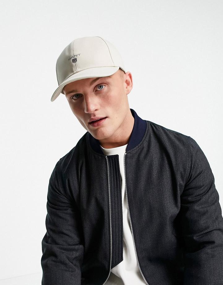 Gant Cap In Cream With Small Logo-white