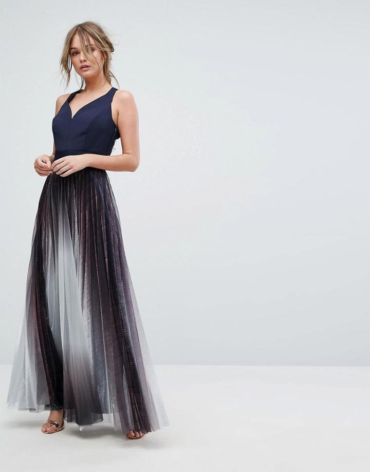 Coast Roma Metalic Maxi Dress - Navy