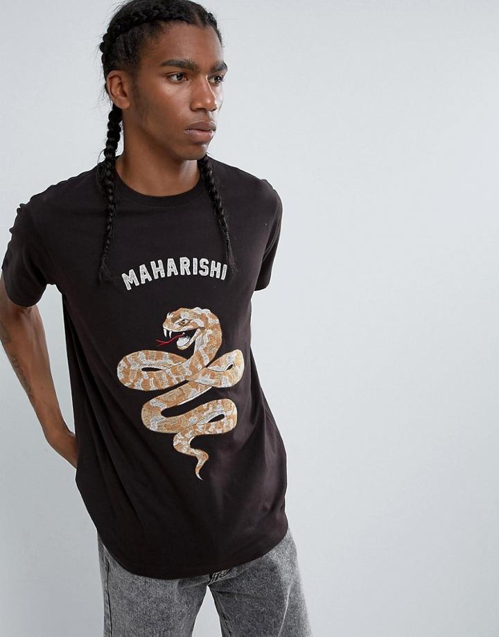 Maharishi Emroidered Snake T-shirt - Black