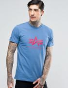 Alpha Industries T-shirt With Logo In Regular Fit Blue - Blue