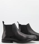 Silver Street Wide Fit Leather Formal Chelsea Boots In Black