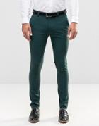 Asos Super Skinny Fit Suit Pants In Green - Green