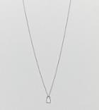 Designb London Sterling Silver Padlock Pendant Necklace - Silver