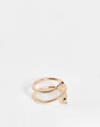 Aldo Hydrangea Snake Wrap Ring In Gold