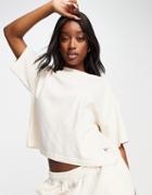 Reebok Natural Dye Cropped T-shirt In Off White
