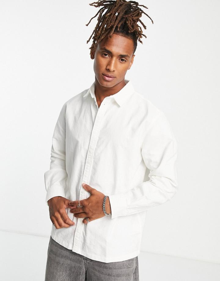 Weekday Carlo Oxford Shirt In White