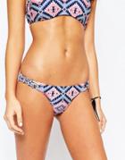 New Look Geo-tribal Bikini Bottoms - Blue