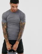 Asos 4505 Muscle Training T-shirt With Quick Dry In Gray Marl - Gray