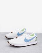 Nike Daybreak Move To Zero Sneakers In White And Blue With Floral Embroidery-blues