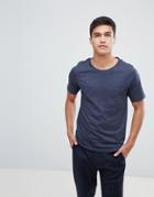 Selected Homme T-shirt With Stitch Detail Pocket - Orange