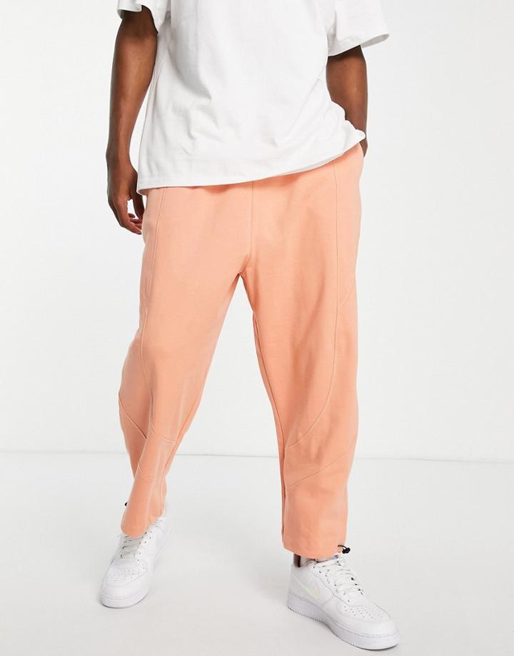 Asos Design Oversized Sweatpants With Panel Detail In Pastel Orange - Part Of A Set