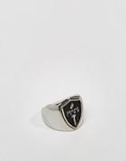 Icon Brand Premium Egalite Tag Ring In Silver & Black - Silver
