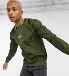 Ellesse Crew Sweatshirt In Hi-shine Khaki Exclusive To Asos-green