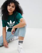 Adidas Originals Adicolor Trefoil Oversized T-shirt In Green - Green