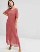 Gestuz Ayo Sheer Tiered Maxi Dress - Yellow