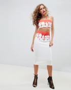 Asos Design Halloween Blood Drip Cut Out Midi Dress - Multi