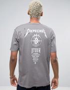 Dxpe Chef Tour T-shirt With Distressing And Back Print - Gray