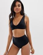 Asos Design Recycled Mix And Match High Waist Bikini Bottom - Black