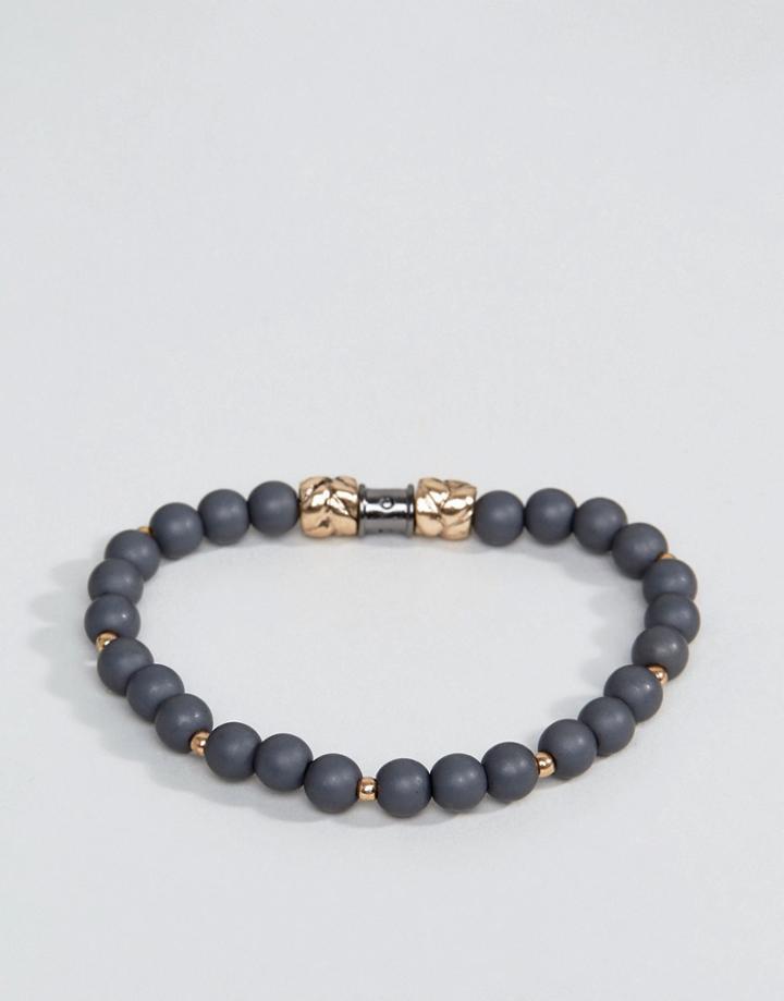 Icon Brand Matte Beaded Bracelet In Grey - Gray