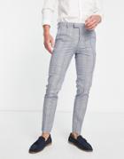 Topman Suit Pants In Blue Check