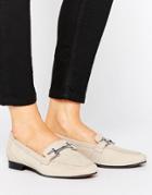 New Look Leather Metal Detail Loafer - Gray