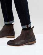 Asos Chelsea Boots In Brown Suede With Natural Sole - Brown