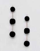 Ashiana Pom Pom Earrings - Black