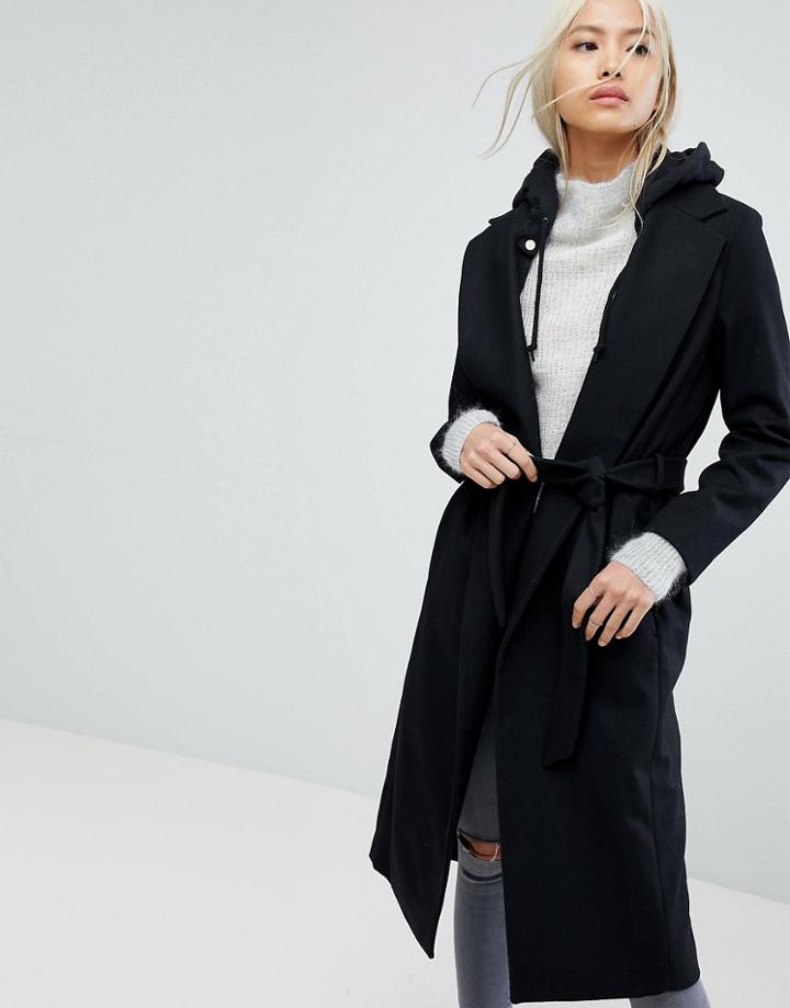 All Saints Sienna Bis Coat With Hood - Black